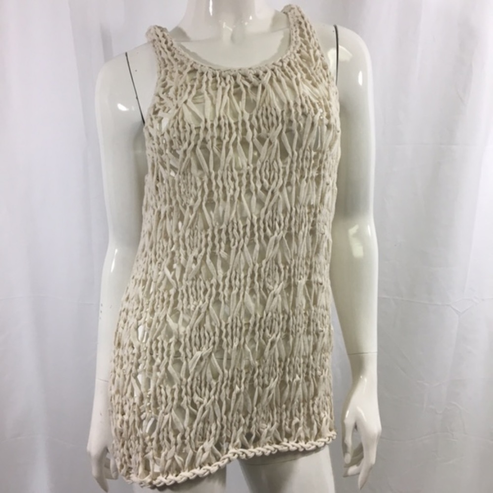 Freeway White Knit Cord Tank Top 1092